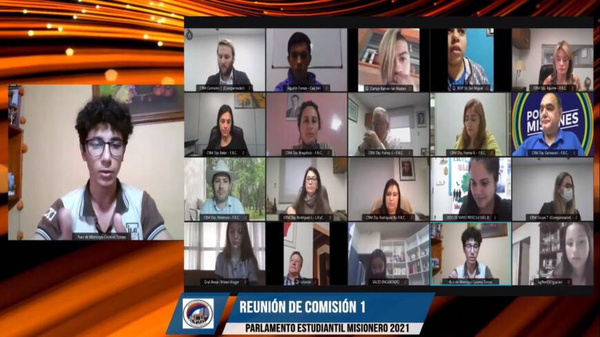 Parlamento Virtual Estudiantil Misionero 2021: comenzó el trabajo en comisiones 15 30 - parlamento estudiantil - 29