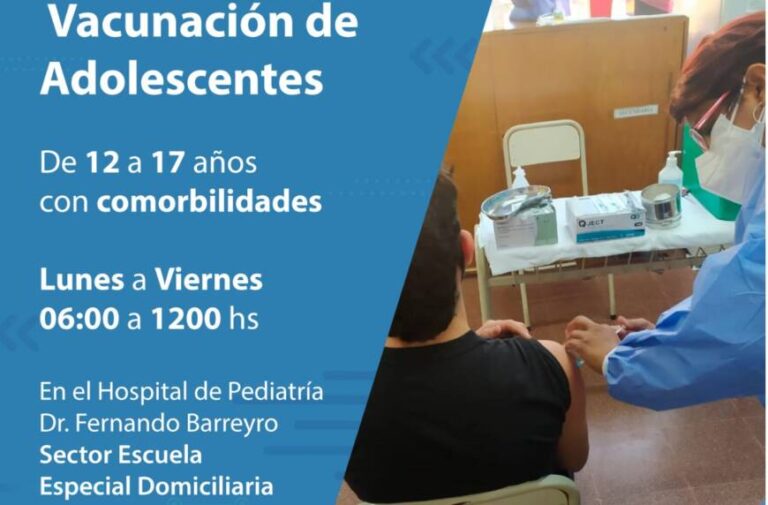 Covid-19: el hospital de Pediatría habilitó un vacunatorio para el grupo de 12 a 17 años