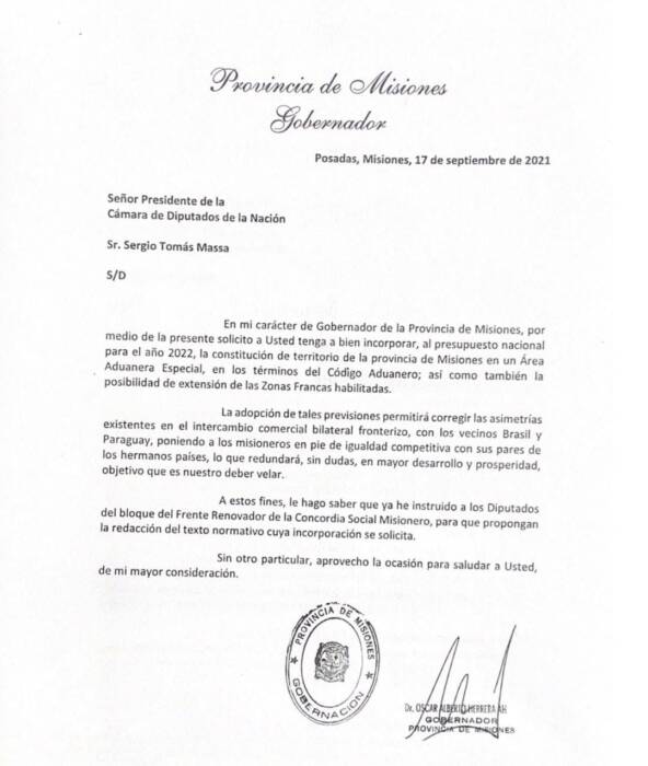 La Legislatura avaló el pedido del Gobernador de una zona aduanera especial para Misiones 1 2 - WhatsApp Image 2021 09 30 at 22.47.29 - 1