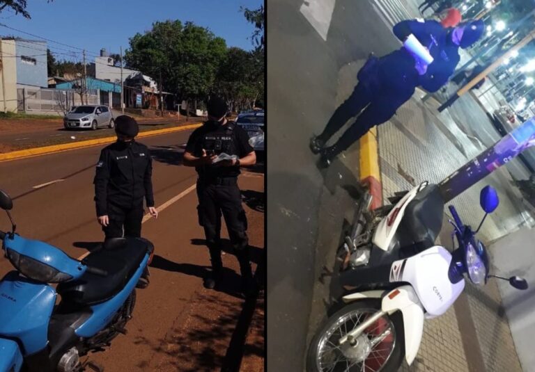 Dos motocicletas secuestradas y tres detenidos con elementos de dudosa procedencia en Posadas