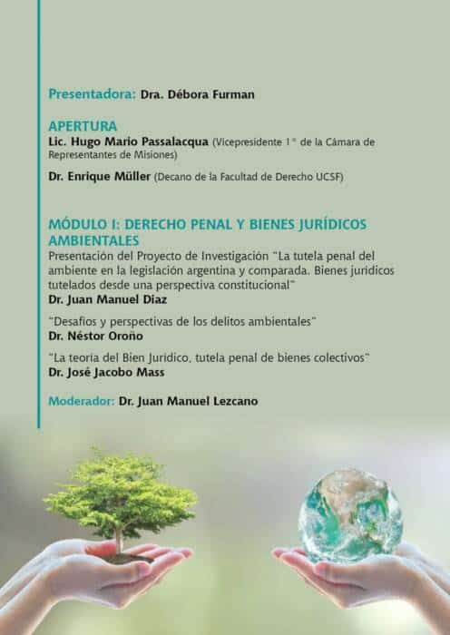 Brindarán un seminario de divulgación sobre tutela penal del ambiente 2 4 - 02 - 3