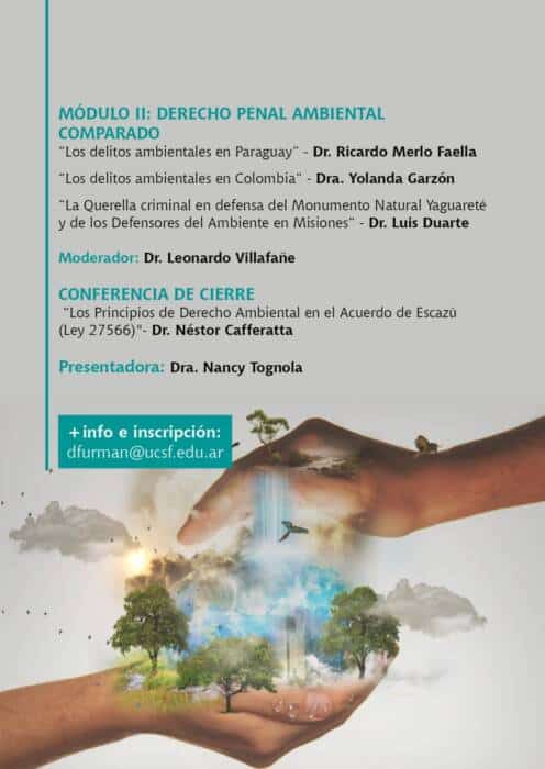 Brindarán un seminario de divulgación sobre tutela penal del ambiente 1 2 - 03 - 1