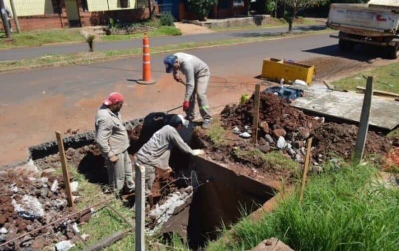 Amplían el sistema pluvial sobre la avenida Monseñor de Andrea de Posadas