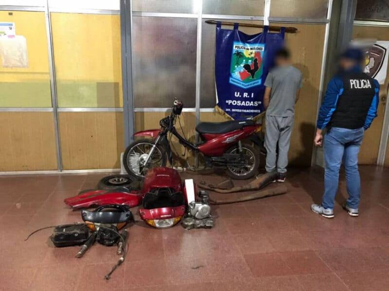 Detuvieron a un joven que robaba y desguazaba motocicletas en Posadas