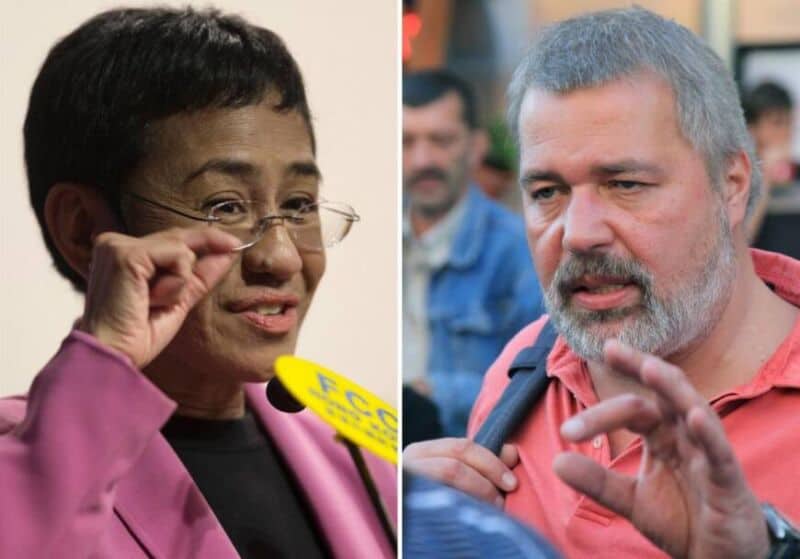 El Nobel de la paz fue para los periodistas Maria Ressa de Filipinas y el ruso Dmitry Muratov