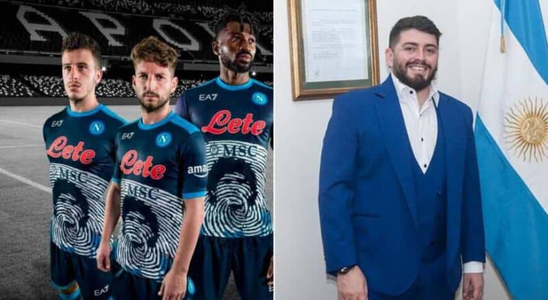 Diego Jr le reclama a Napoli por la camiseta con la imagen de Maradona
