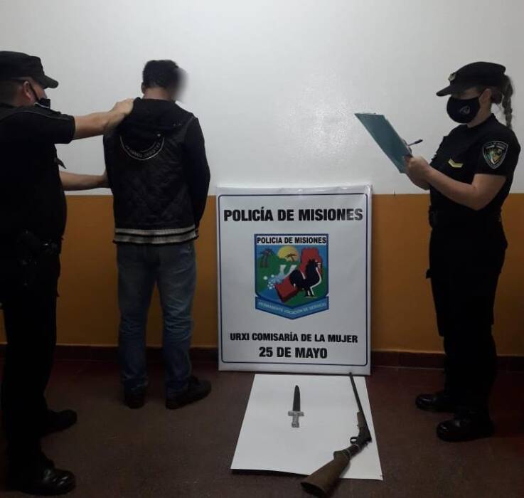 Detuvieron a un joven por agredir a su pareja e hijos en 25 de Mayo
