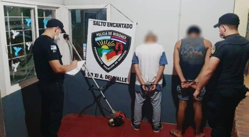 Jóvenes terminaron presos por robar una motoguadaña en Salto Encantado