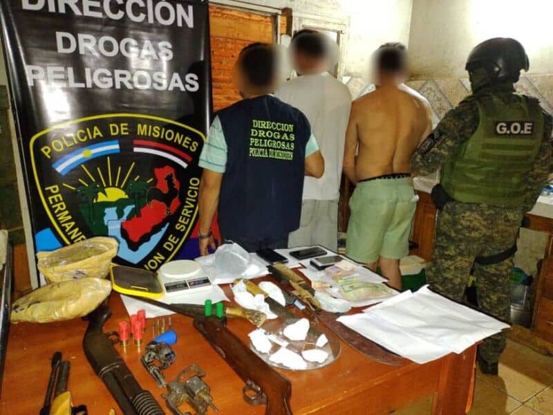 Narcomenudeo en Posadas: secuestraron marihuana, cocaína, celulares y armas