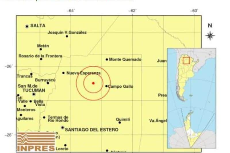 Un sismo de magnitud 5.2 fue registrado en Santiago del Estero