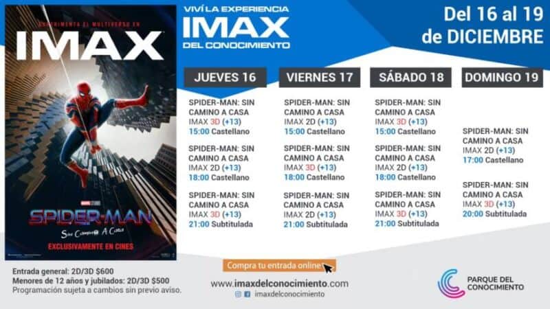 "Spider-Man, sin camino a casa": este miércoles pre-estreno exclusivo del IMAX