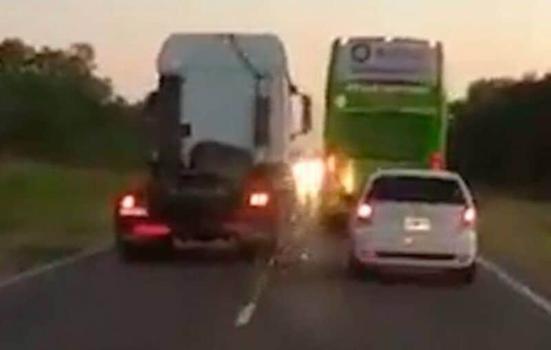 Chaco: camionero imprudente casi provoca una tragedia