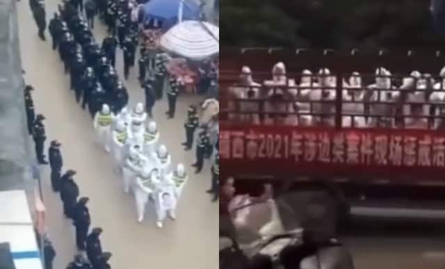 A los infractores del aislamiento por Covid-19 en China los obligan a desfilar por las calles