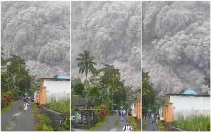 Impresionantes imágenes de la erupción de volcán Semeru en Indonesia