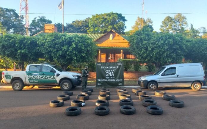 Incautaron neumáticos valuados en más de un millón y medio de pesos en varias localidades misioneras