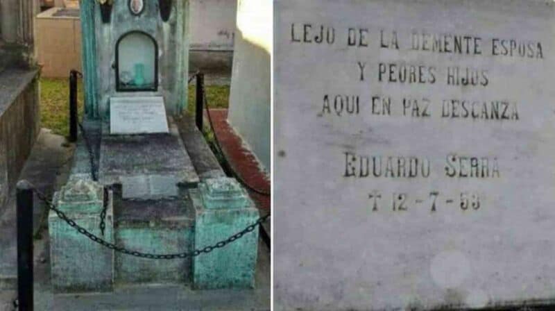 “Lejos de la demente esposa y peores hijos”: la insólita frase en una lápida que se volvió viral