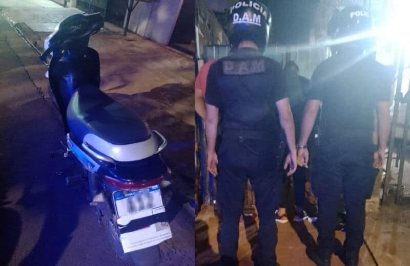 Atraparon a dos presuntos motochorros que circulaban con la patente tapada en Posadas