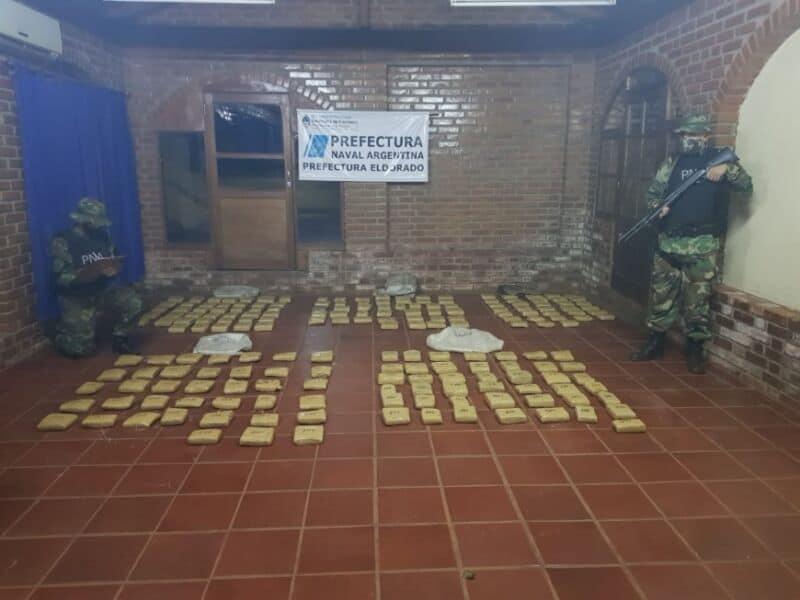 Secuestraron más de 100 kilos de marihuana en Eldorado