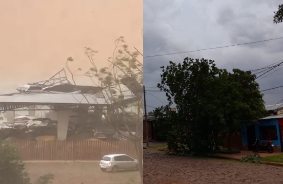 Fuerte temporal provocó voladuras de techos, caída de árboles y corte luz en el sur de Misiones