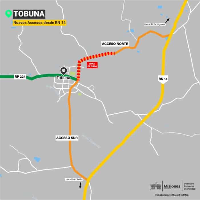 Conectividad: avanzan en la pavimentación del acceso norte a Tobuna
