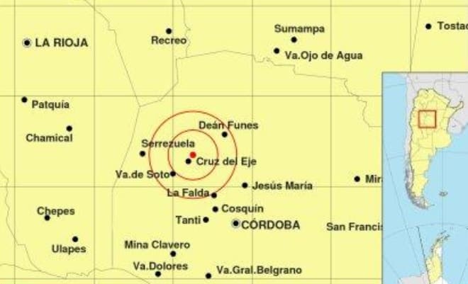 Córdoba: sismo se sintió en Cruz del Eje y alrededores