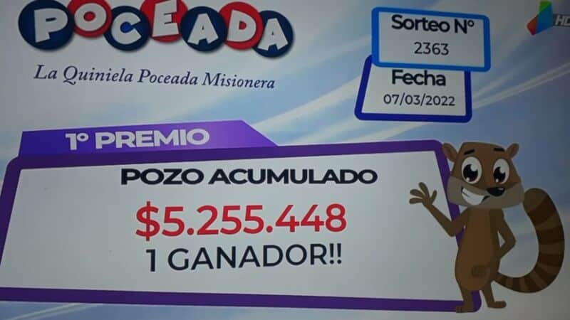 Poceada Misionera: más de $5 millones para un apostador de Candelaria