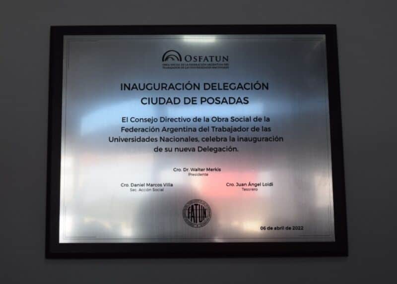 La obra social de la Federación de Trabajadores Universitarios inauguró su sede en Posadas 5 10 - Sede 3 1 - 9