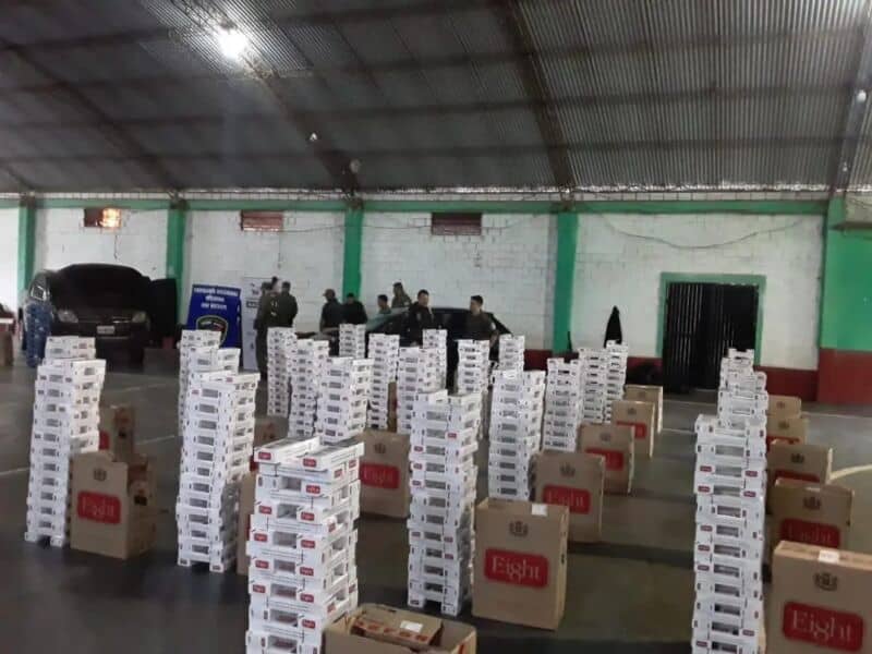 Incautaron 36 mil atados de cigarrillos valuados en casi 3 millones de pesos en San Vicente