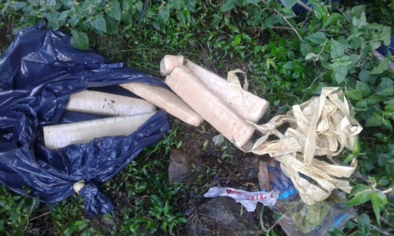 Andrade: encontraron panes de marihuana ocultos a la vera de la ruta 14