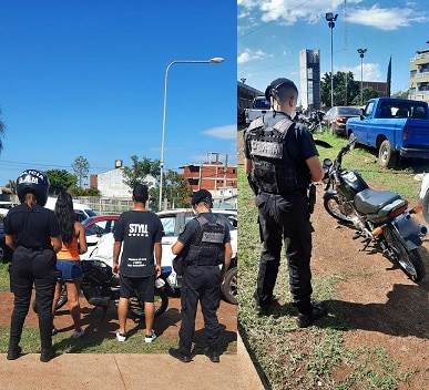 Secuestraron una motocicleta adulterada y detuvieron a sus ocupantes en Posadas