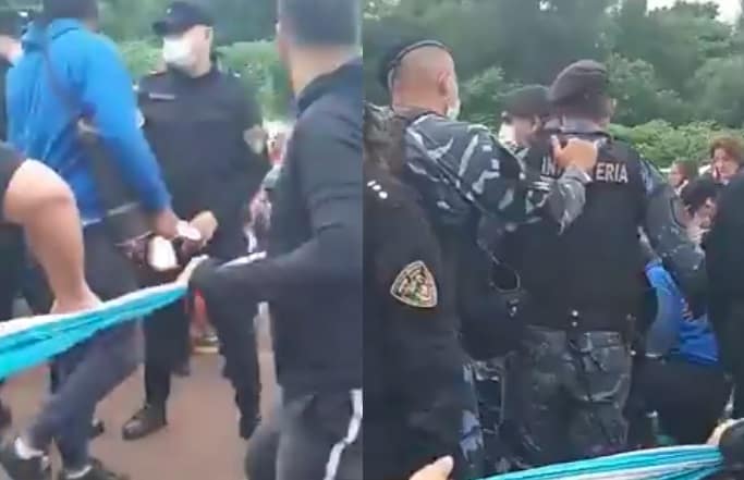 Disturbios entre docentes y policías por cortes de rutas