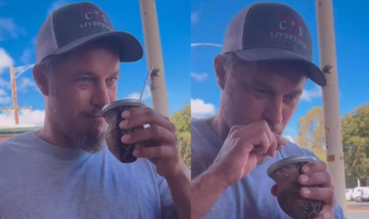 "Ragnar", de Vikingos, probó el mate por primera y su reacción se hizo viral