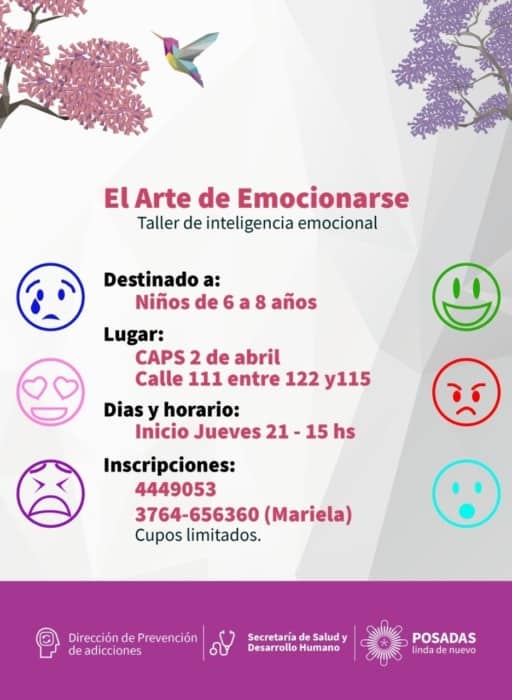 Realizarán taller de Educación Emocional para niños en el CAPS 2 de Abril