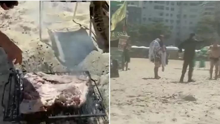 Argentinos quisieron hacer un asado en una playa de Brasil y la Policía los echó a los tiros