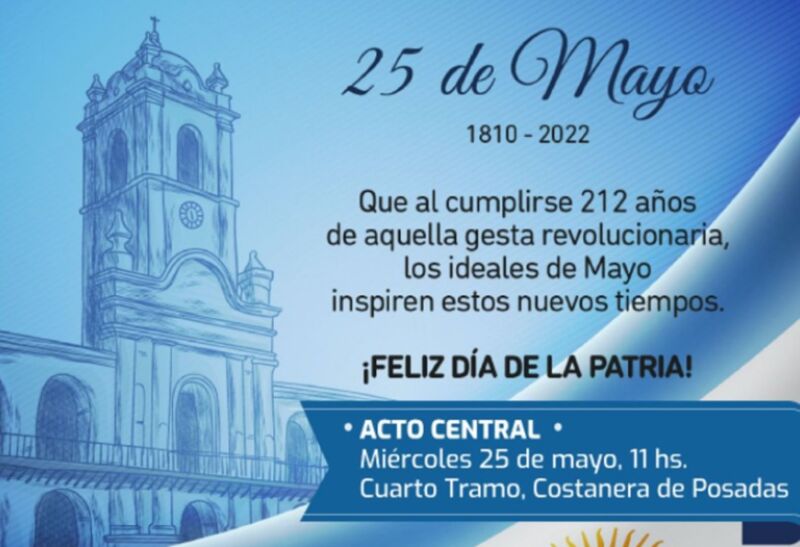 25 de Mayo: el acto central se realizará este miércoles en el cuarto tramo de la costanera de Posadas