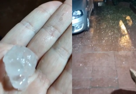 Fuerte granizada en Posadas: hay alerta por tormentas eléctricas en la provincia