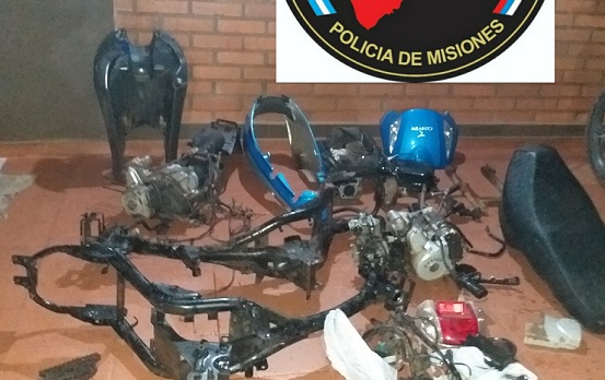 Desbarataron un aguantadero en Posadas y secuestraron varias partes de motocicletas