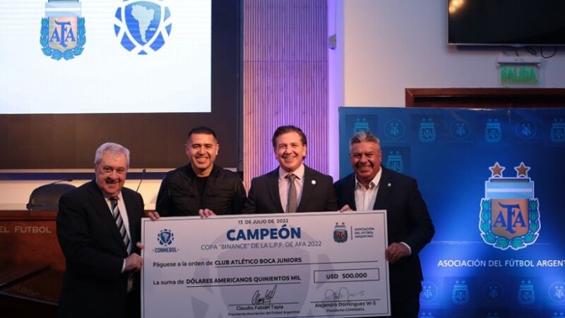 Conmebol pagó 500 mil dólares a Boca por ganar la Copa de la Liga Profesional