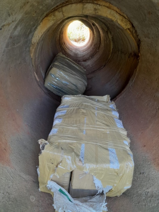 Irigoyen: hallaron 41 kilos de marihuana dentro de un tubo de desagüe pluvial