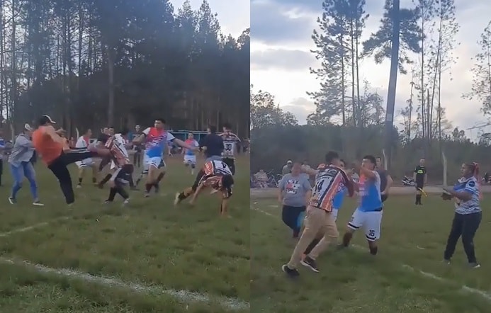 Violento enfrentamiento en un partido de fútbol en Los Helechos