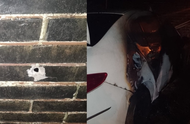 Incendiaron un auto y balearon