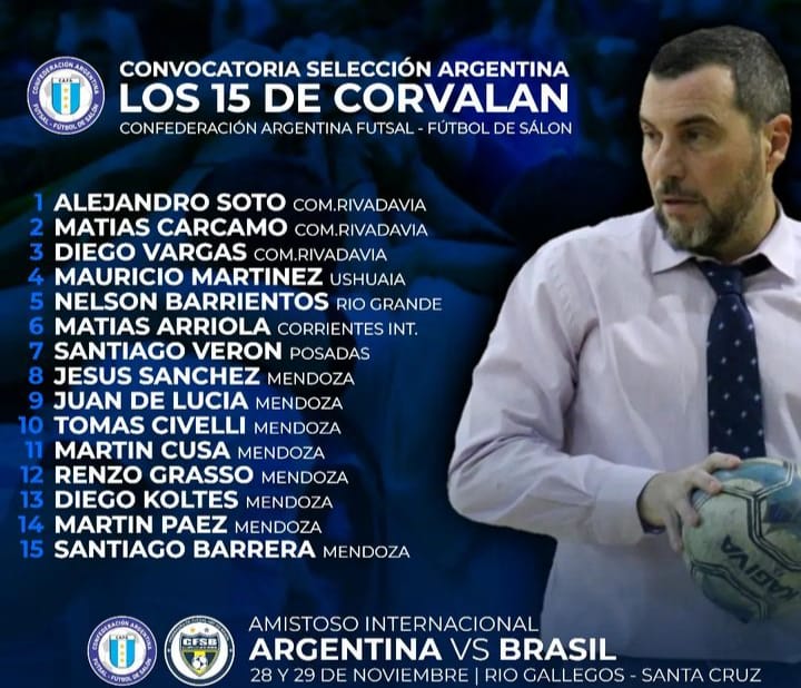 Convocaron al posadeño Santiago Verón a la Selección Argentina de futsal para los amistosos ante Brasil 1 2 - Convocaron al posadeno Santiago Veron 1 - 1