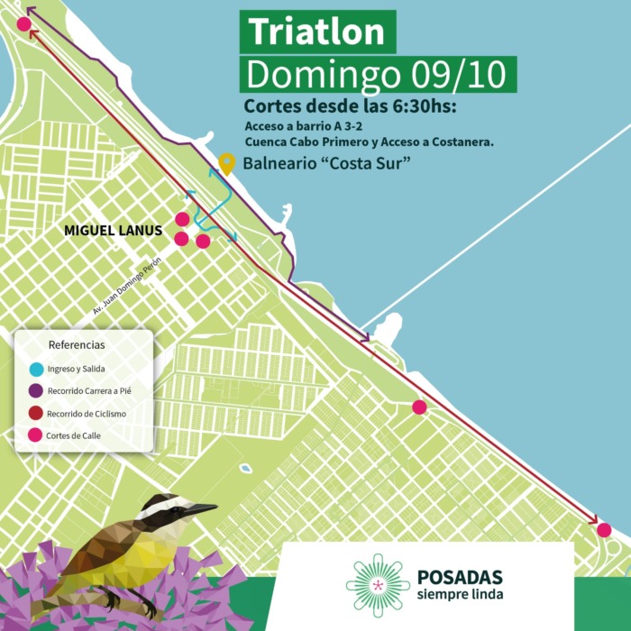 Cortes de tránsito previstos para este domingo en Posadas por eventos deportivos 