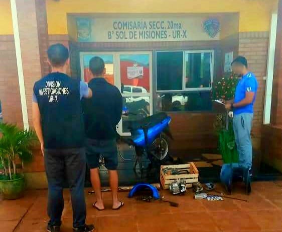 Terminó preso tras ser captado mientras robaba una moto
