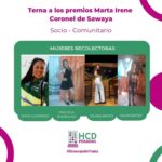 Se conocieron los nombres de las ternadas a los premios “Marta Irene Coronel de Sawaya”