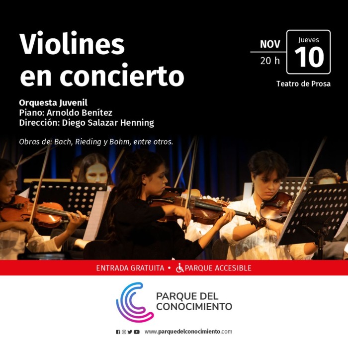 Este jueves, "Violines en concierto" a cargo de la Orquesta Juvenil del Parque