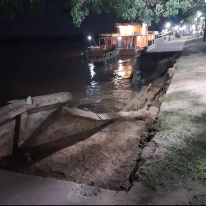 Corrientes: se desmoronó parte de la costanera de Goya