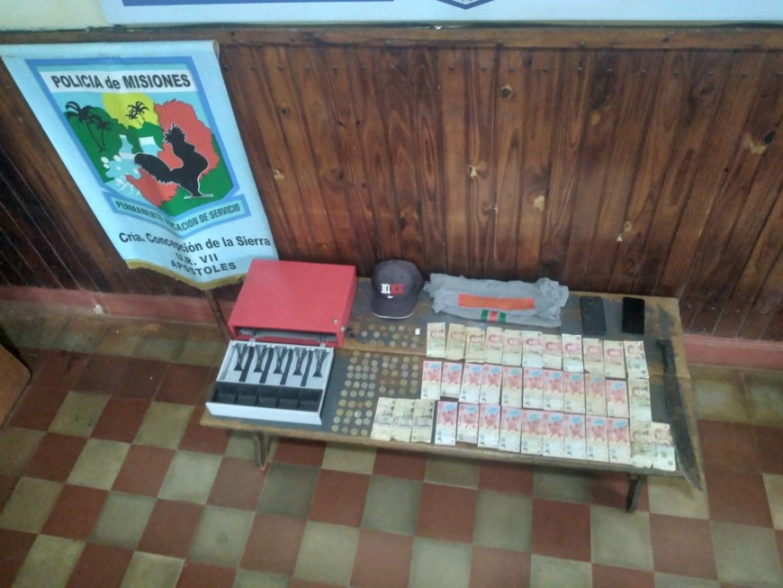 Concepción de la Sierra: se llevó una caja registradora de un comercio y a los pocos minutos quedó demorado 3 5 - concepcion de la sierra 3 - 4