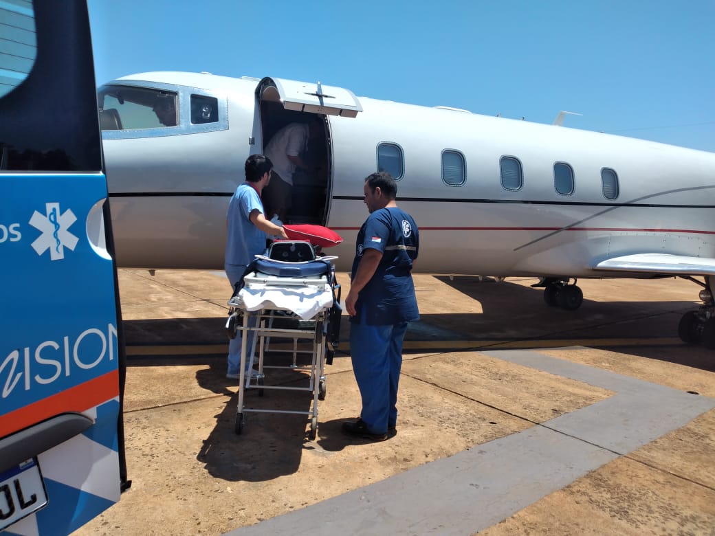 vuelo sanitario desde santo angelo