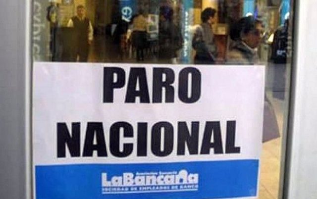 Confirman el paro nacional de bancos para este jueves